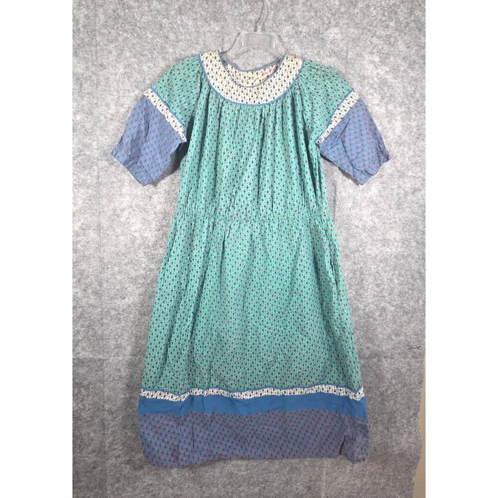 Indian Cotton Sundress by Indus Vintage 70s Patchwork Peasant Dress Size Medium